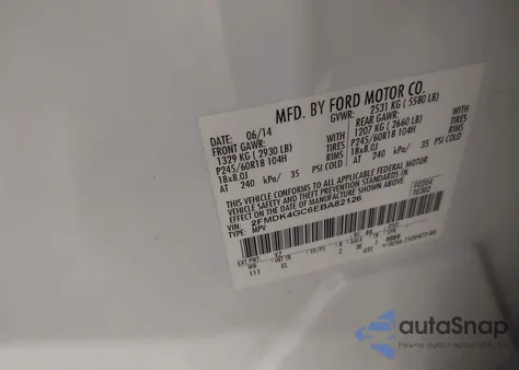 2014 Ford Edge Se из США, поврежденный, VIN 2FMDK4GC6EBA82126